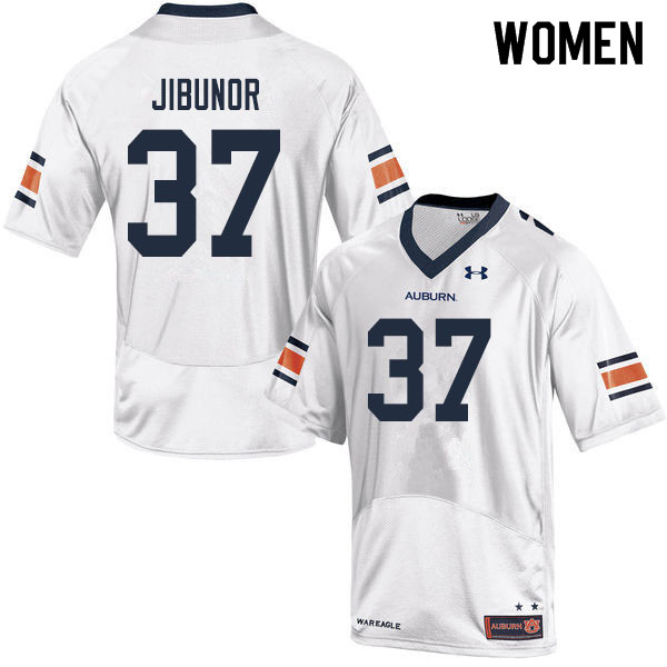 Women #37 Richard Jibunor Auburn Tigers College Football Jerseys Sale-White